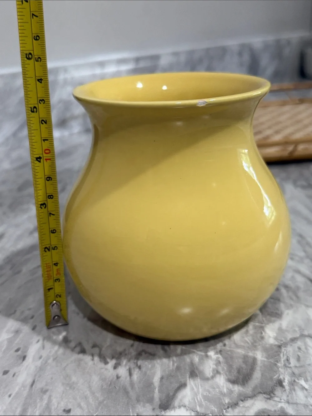 World Market Portugal Ceramic Vase Planter Pot Butter Yellow Cottage Decor